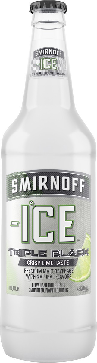 slide 3 of 3, Smirnoff Malt Beverage - Ice Triple Black, 24 oz