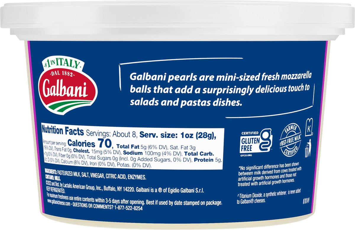 slide 9 of 9, Galbani Pearls Fresh Mozzarella Cheese 8 oz, 8 oz