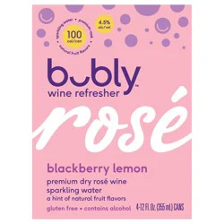 Bubly Rose Blackberry Lemon Wine Refresher - 4-12 fl oz