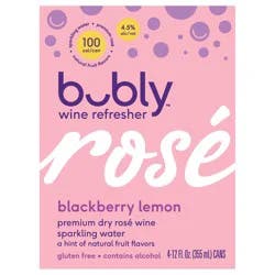 Bubly Rose Blackberry Lemon Wine Refresher - 4-12 fl oz