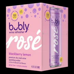 Bubly Rose Blackberry Lemon Wine Refresher - 4-12 fl oz