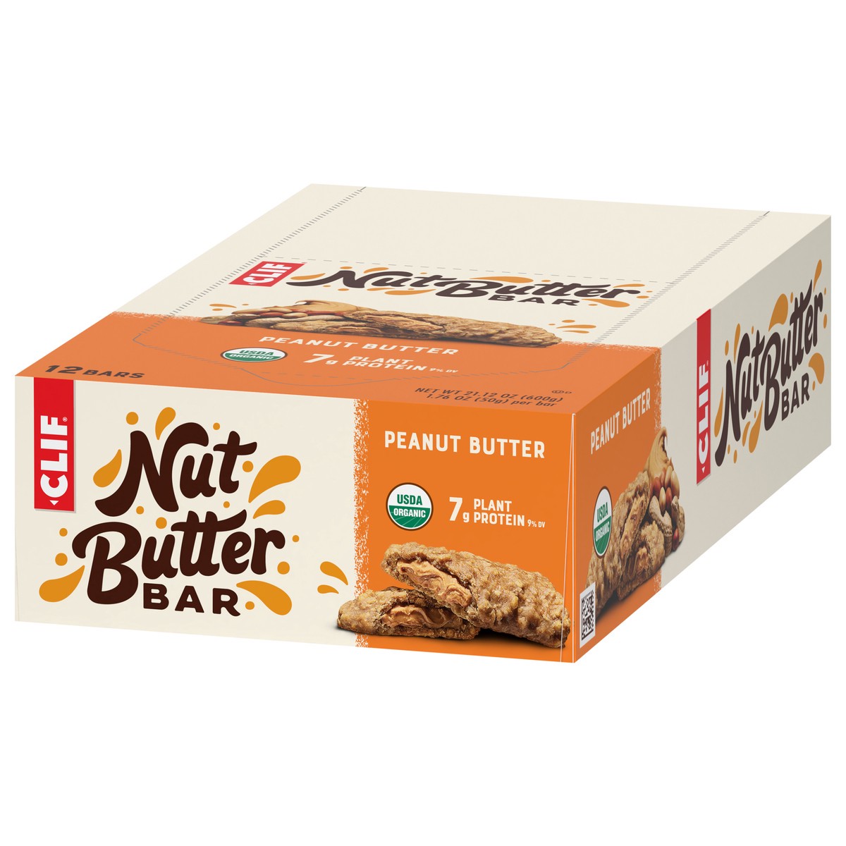 slide 3 of 9, CLIF Nut Butter Bar - Peanut Butter - Filled Energy Bars - Non-GMO - USDA Organic - Plant-Based - Low Glycemic - 1.76 oz. (12 Count), 21.12 oz