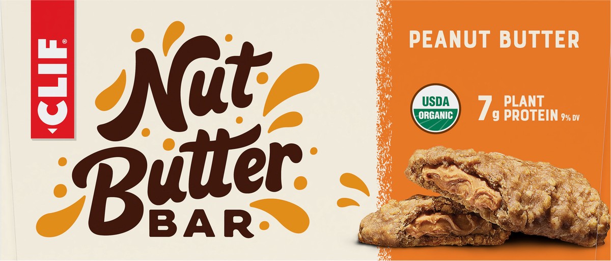 slide 5 of 9, CLIF Nut Butter Bar - Peanut Butter - Filled Energy Bars - Non-GMO - USDA Organic - Plant-Based - Low Glycemic - 1.76 oz. (12 Count), 21.12 oz