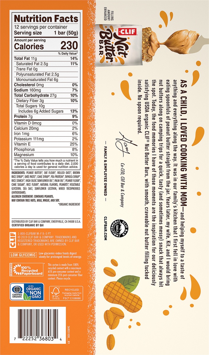CLIF Bar Nut Butter Filled Peanut Butter Energy Bar 12 ct; 1.76 oz Shipt