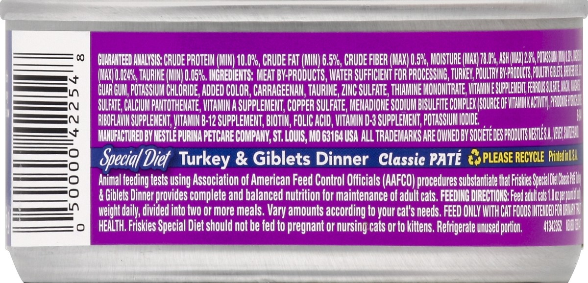 slide 3 of 3, Friskies Classic Pate Special Diet Turkey & Giblets Dinner, 5.5 oz