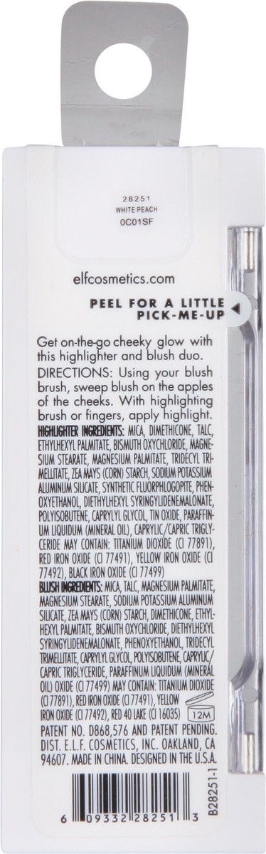 slide 5 of 9, e.l.f. White Peach Bite-Size Face Duo 0.16 oz, 1 ct