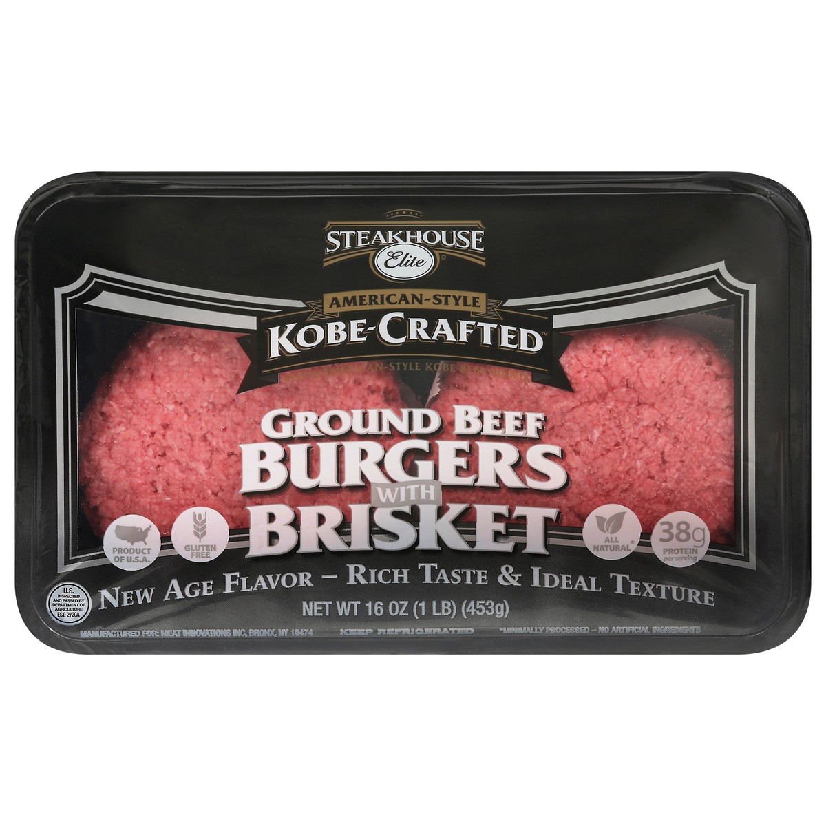 slide 3 of 14, Steakhouse Elite Kobe Crafted Brisket Burgers 8oz, 16 oz