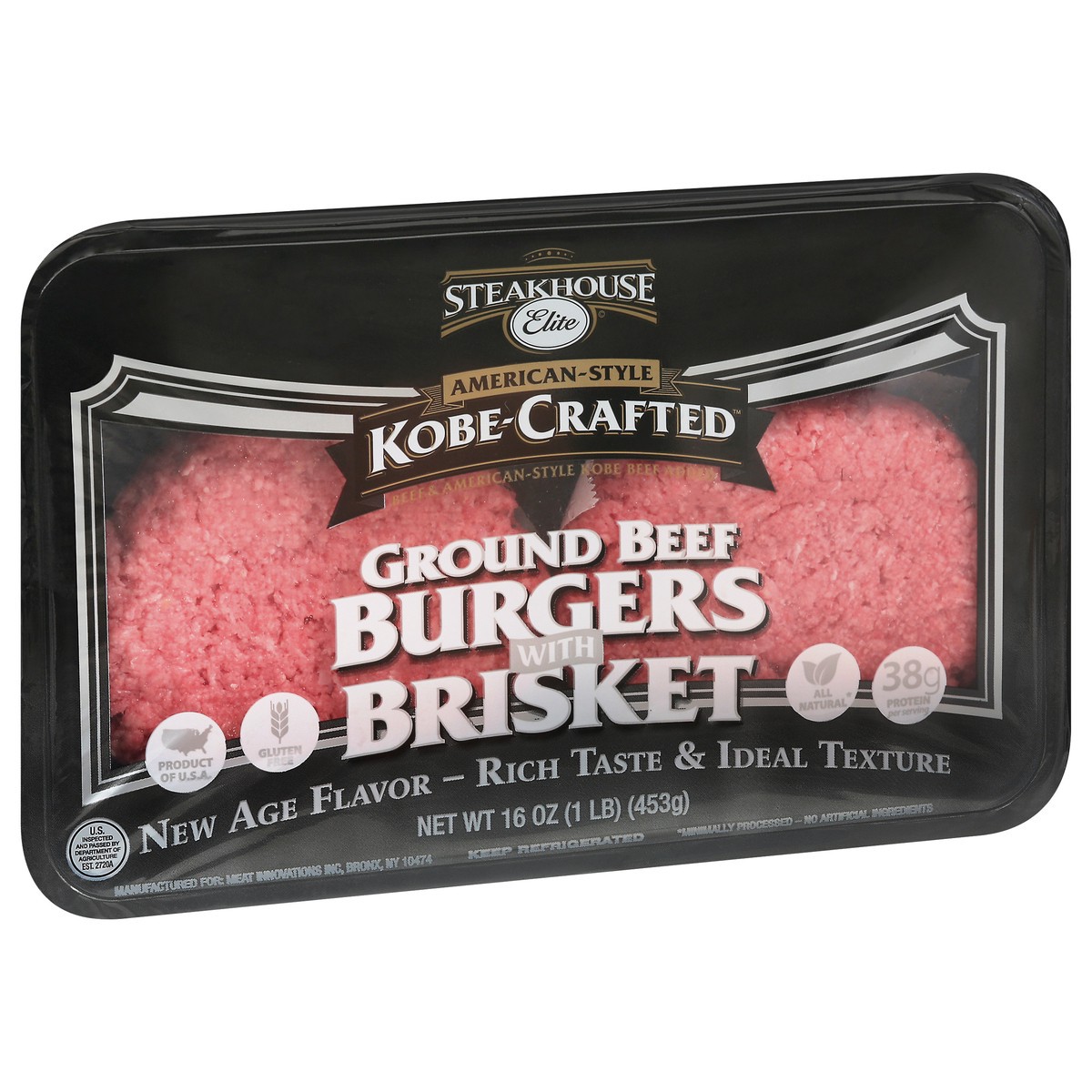 slide 11 of 14, Steakhouse Elite Kobe Crafted Brisket Burgers 8oz, 16 oz