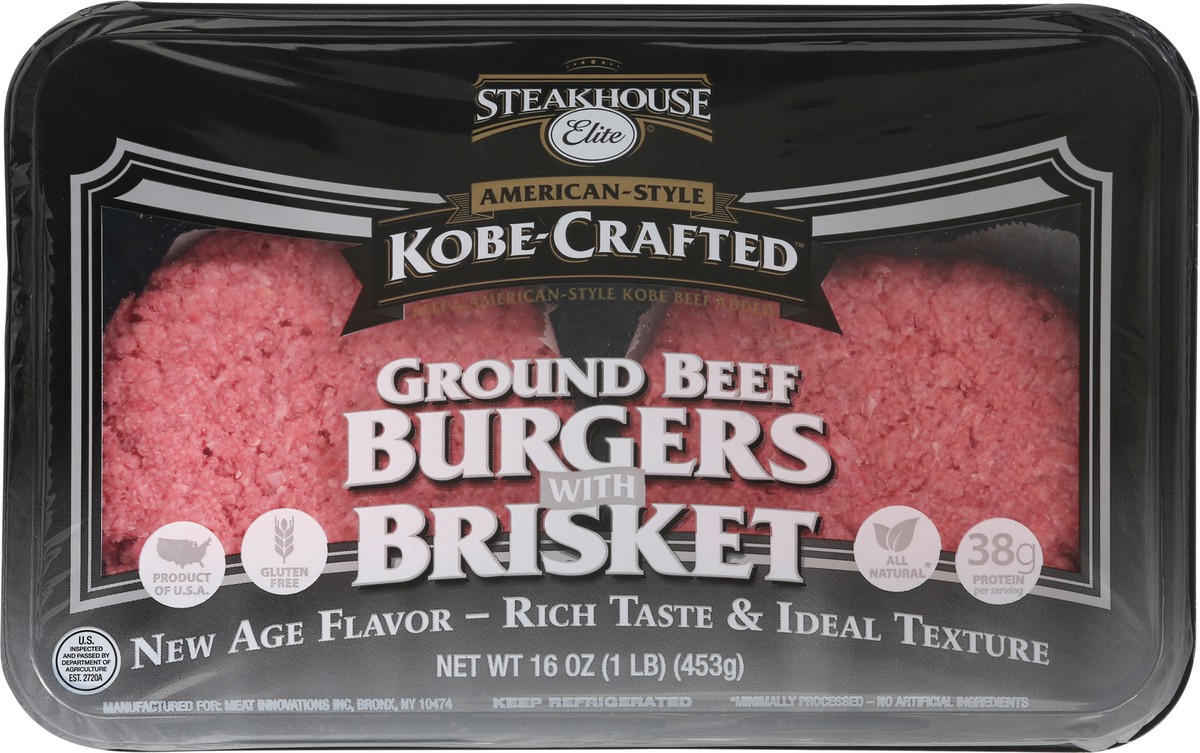 slide 12 of 14, Steakhouse Elite Kobe Crafted Brisket Burgers 8oz, 16 oz