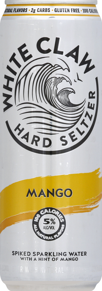 slide 1 of 1, White Claw Hard Seltzer, Mango, 12 fl oz