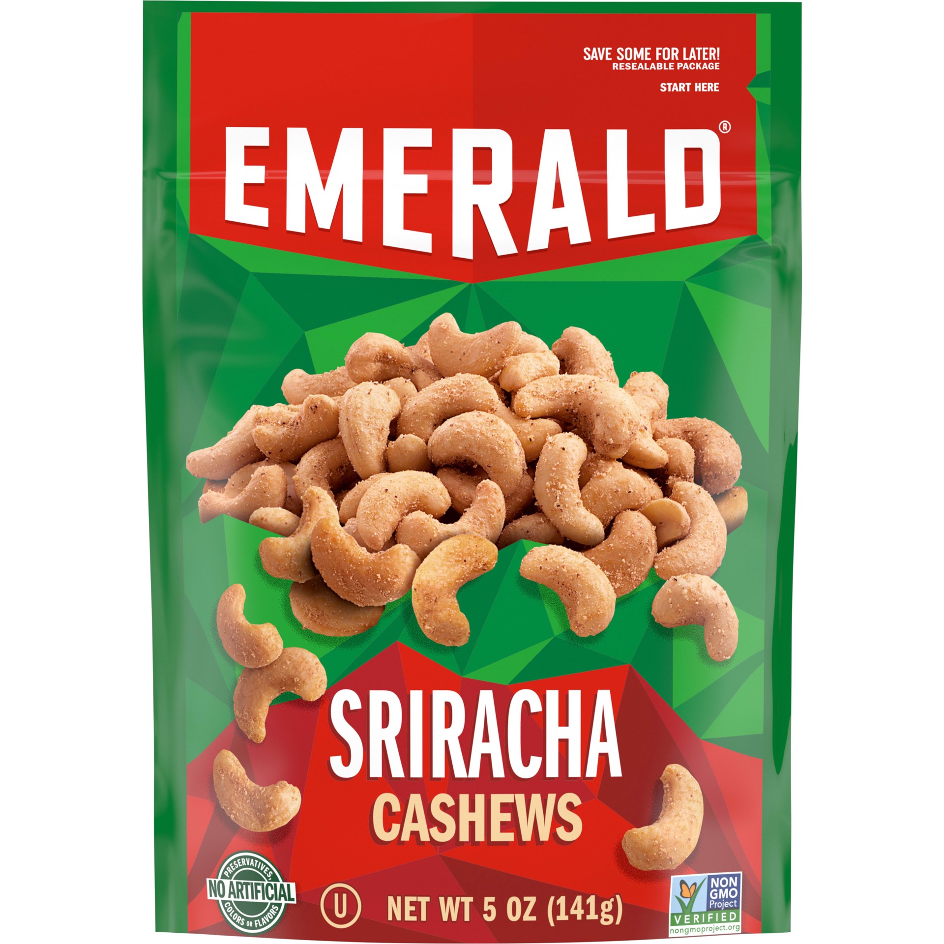 slide 1 of 5, Emerald Nuts Sriracha Cashews, 5 Oz, 5 oz