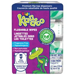 Kandoo Kids Flushable Wipes 4 - 50ct Packs (200 Wipes)