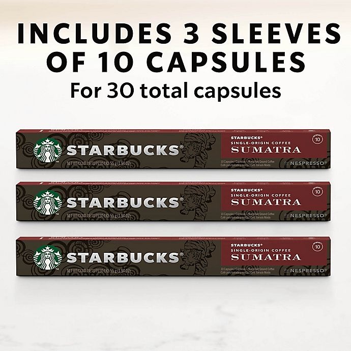 slide 6 of 7, Starbucks by Nespresso Sumatra Espresso Capsules, 30 ct