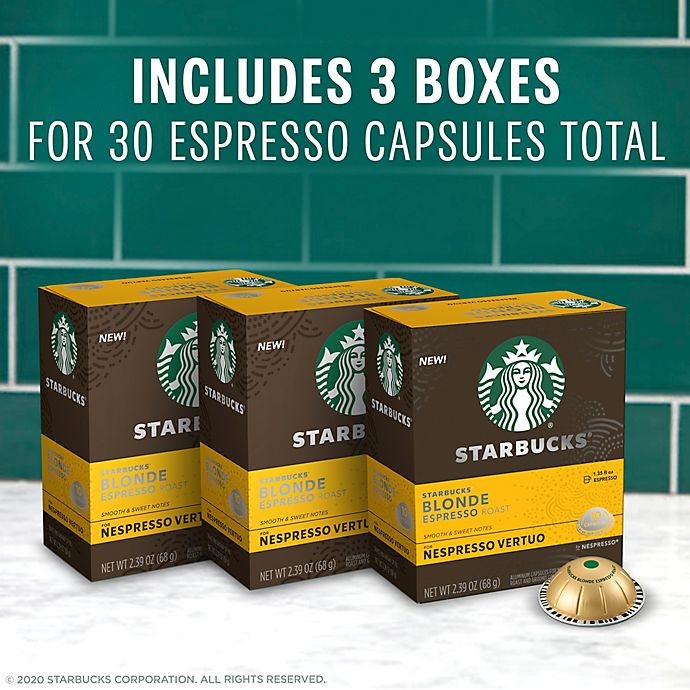 slide 3 of 7, Starbucks by Nespresso Vertuo Line Blonde Espresso Capsules, 30 ct