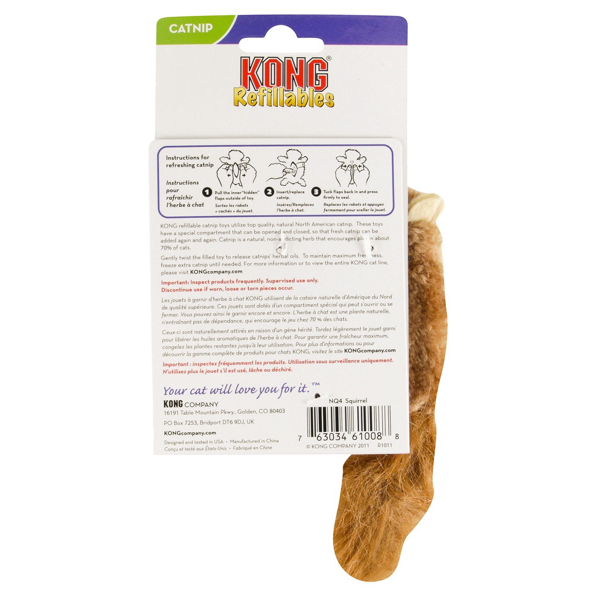slide 2 of 2, Kong Refillable Squirrel Catnip Cat Toy, 1 ct