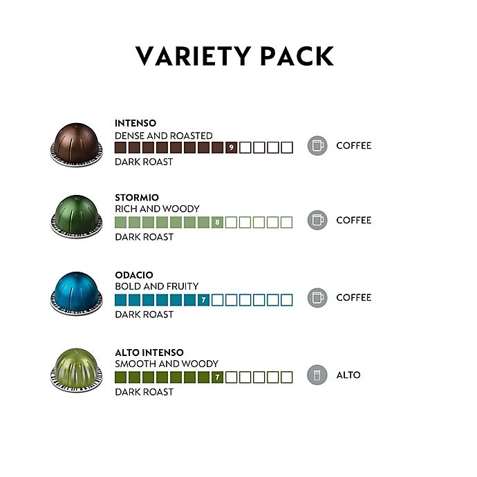 slide 2 of 6, Nespresso VertuoLine Assorted Dark Roast Pack Coffee Capsules, 40 ct