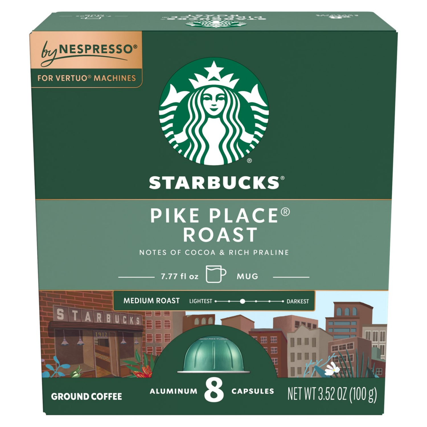 slide 1 of 2, STARBUCKS by Nespresso Vertuo Line Pike Place Roast 8ct, 8 ct