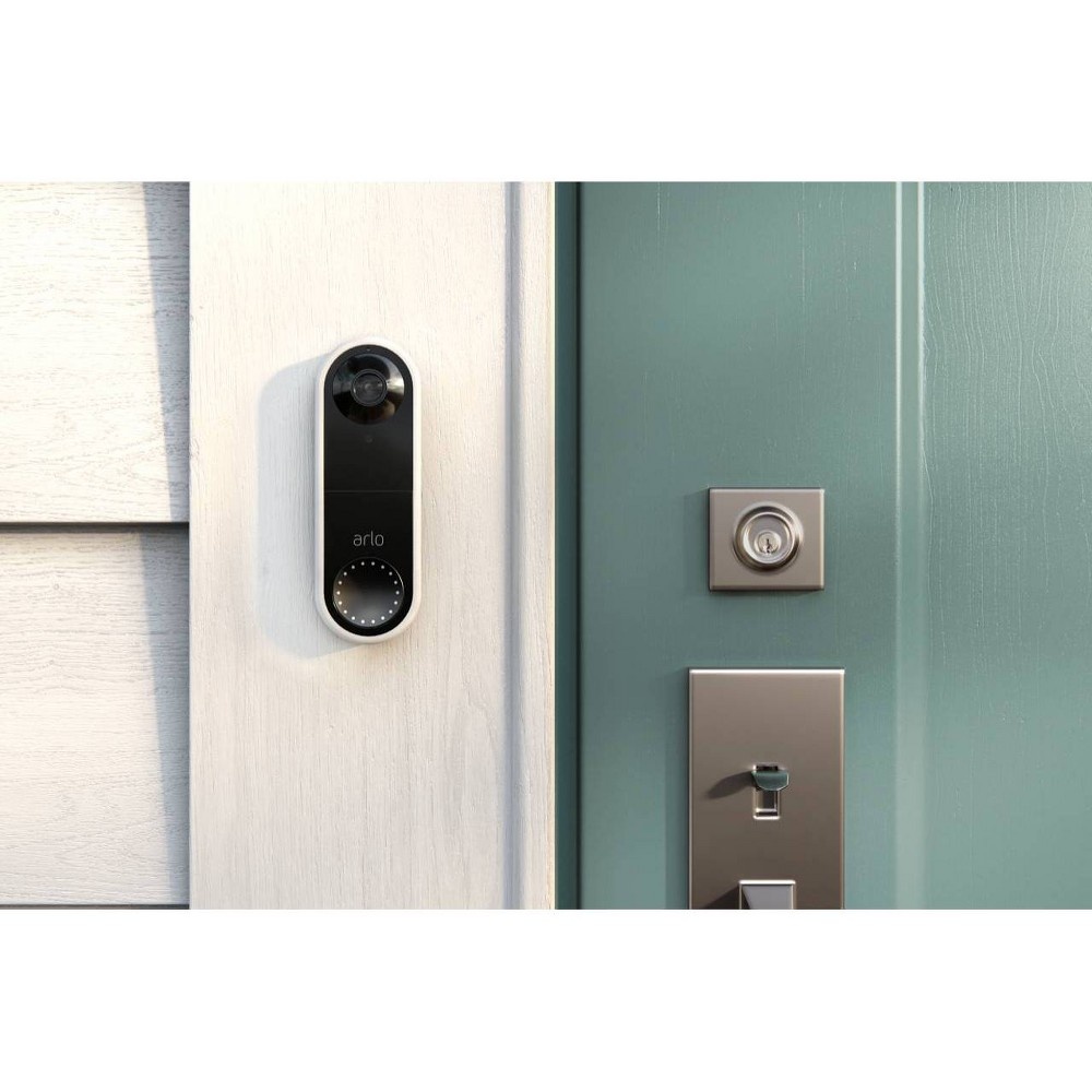 slide 2 of 8, Arlo Essential 1080p Wired Video Doorbell - White, 1 ct