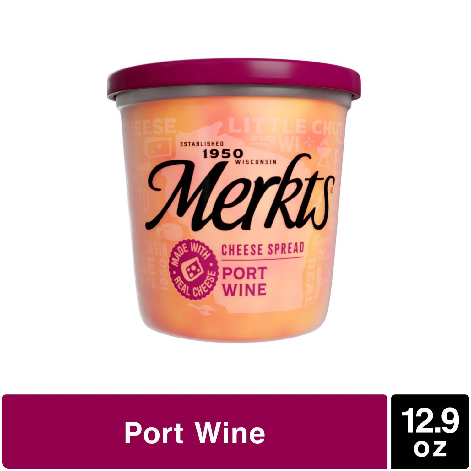 slide 1 of 8, Merkts Port Wine, Spreadable Cheese Cup, 12.9 Oz, 12.9 oz