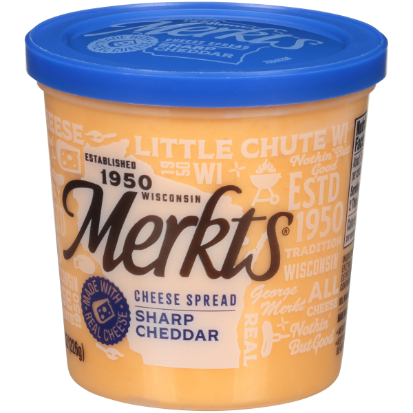 slide 12 of 17, Merkts Sharp Cheddar Spreadable Cheese Cup, 8 oz