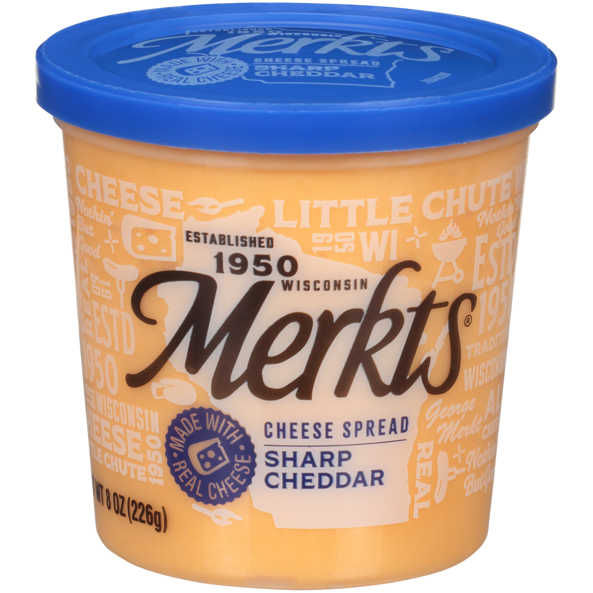 slide 1 of 1, Merkts Sharp Cheddar Spreadable Cheese Cup, 8 oz, 8 oz