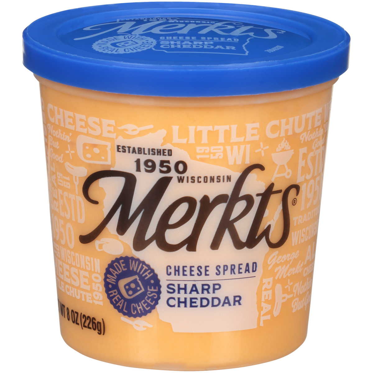 slide 1 of 17, Merkts Sharp Cheddar Spreadable Cheese Cup, 8 oz