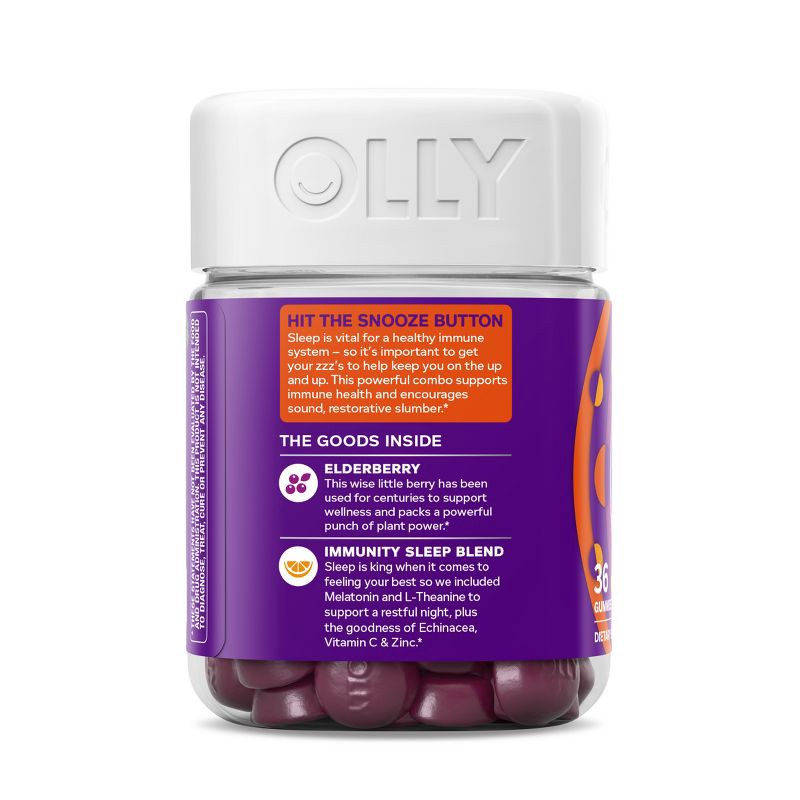 slide 6 of 6, OLLY Immunity Sleep Gummies - Elderberry - 36ct, 36 ct