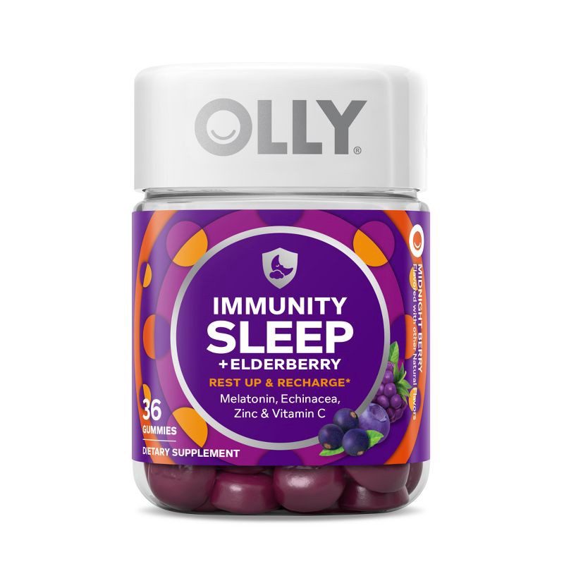 slide 1 of 6, OLLY Immunity Sleep Gummies - Elderberry - 36ct, 36 ct