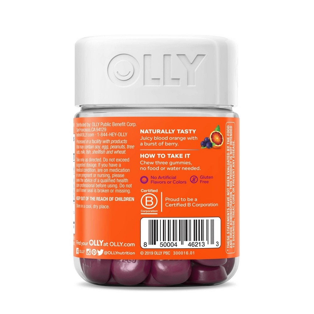 slide 5 of 6, OLLY Active Immunity + Elderberry Support Gummies - Blood Orange - 45ct, 45 ct