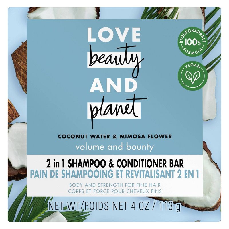 slide 2 of 8, Love Beauty and Planet Coconut Water Shampoo + Conditioner Bar - 4 oz, 4 oz