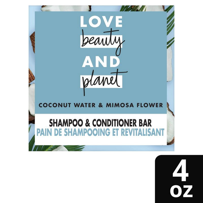 slide 1 of 8, Love Beauty and Planet Coconut Water Shampoo + Conditioner Bar - 4 oz, 4 oz