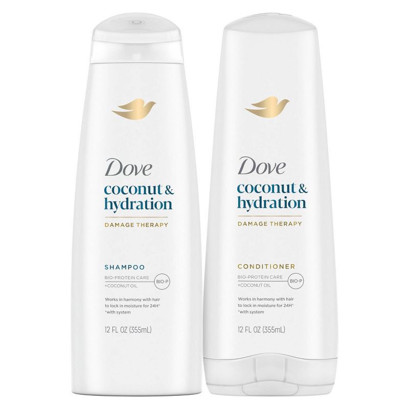 slide 2 of 9, Dove Beauty Coconut & Hydration Shampoo & Conditioner Set - 12 fl oz/ 2ct, 12 fl oz, 2 ct