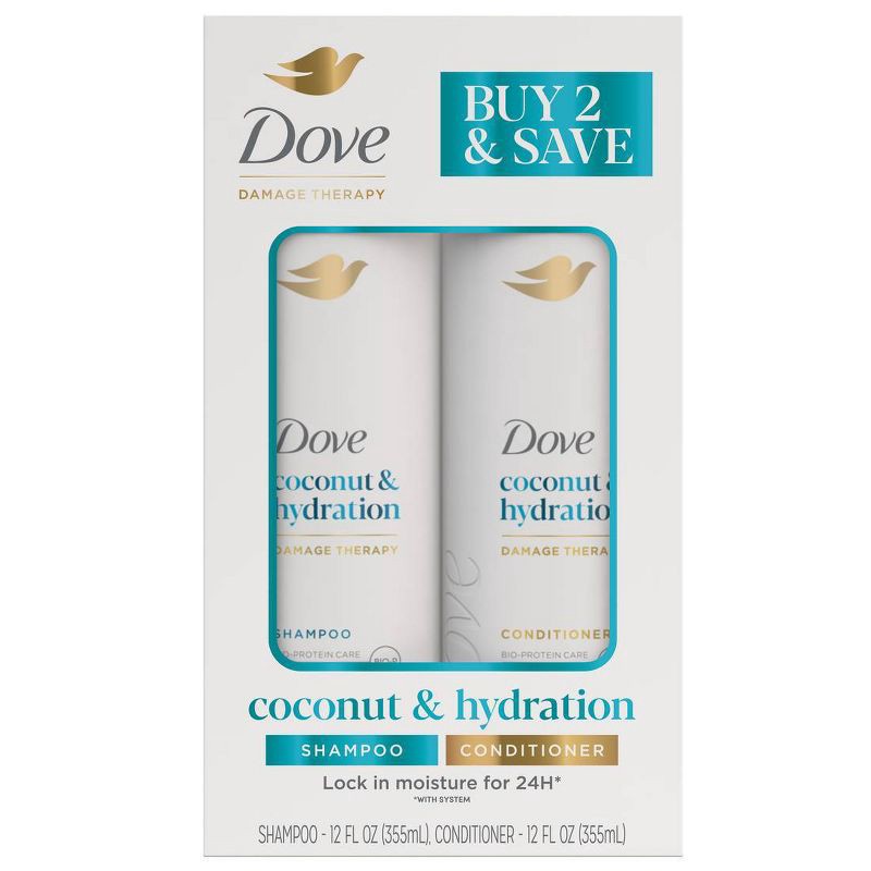 slide 2 of 12, Dove Beauty Coconut & Hydration Shampoo & Conditioner Set - 12 fl oz/ 2ct, 12 fl oz, 2 ct