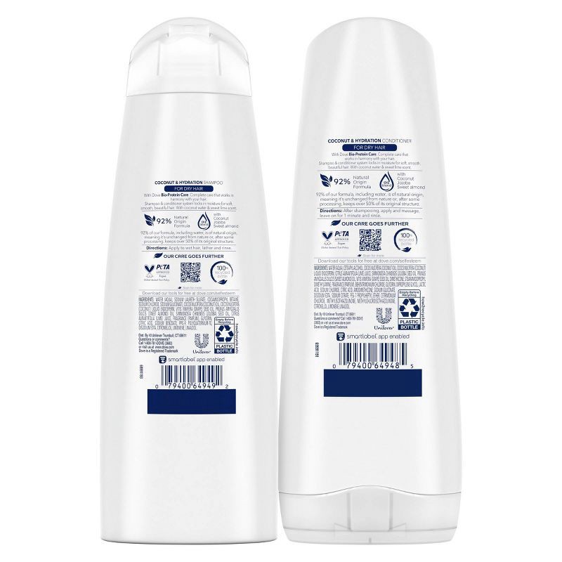 slide 3 of 9, Dove Beauty Coconut & Hydration Shampoo & Conditioner Set - 12 fl oz/ 2ct, 12 fl oz, 2 ct