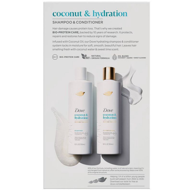 slide 3 of 12, Dove Beauty Coconut & Hydration Shampoo & Conditioner Set - 12 fl oz/ 2ct, 12 fl oz, 2 ct