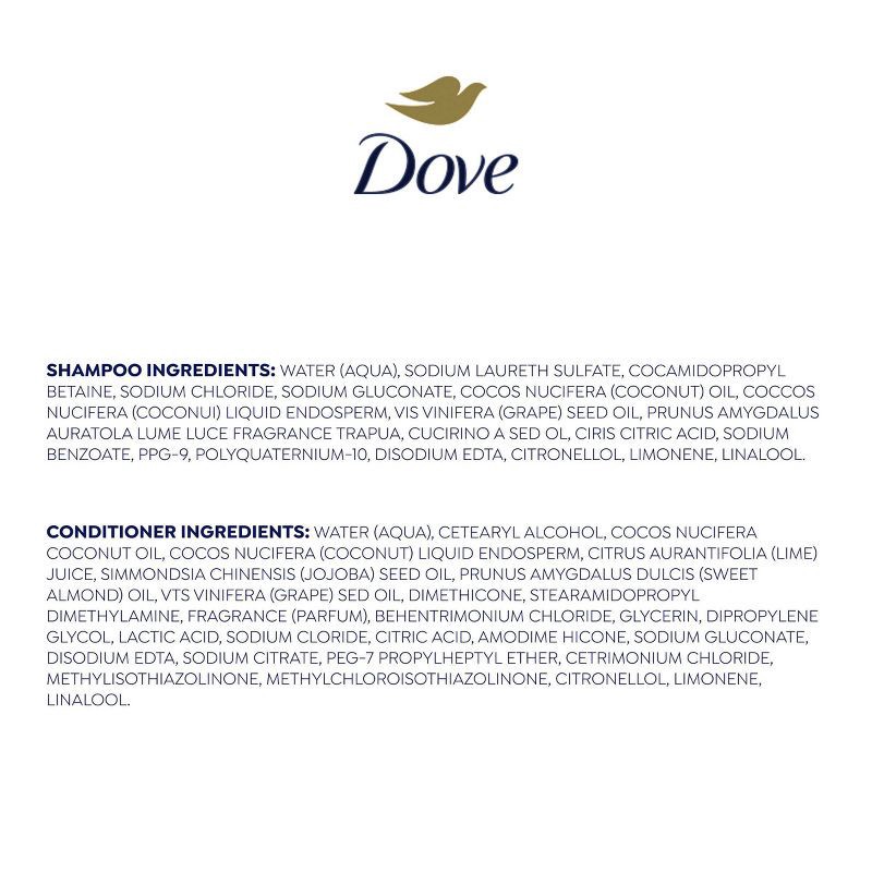 slide 3 of 12, Dove Beauty Coconut & Hydration Shampoo & Conditioner Set - 12 fl oz/ 2ct, 12 fl oz, 2 ct