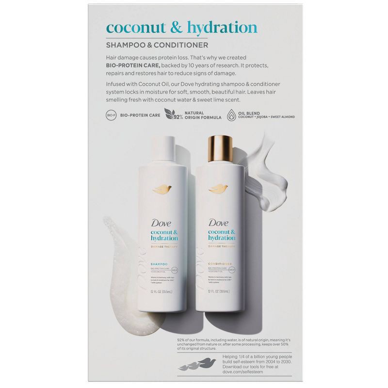 slide 12 of 12, Dove Beauty Coconut & Hydration Shampoo & Conditioner Set - 12 fl oz/ 2ct, 12 fl oz, 2 ct