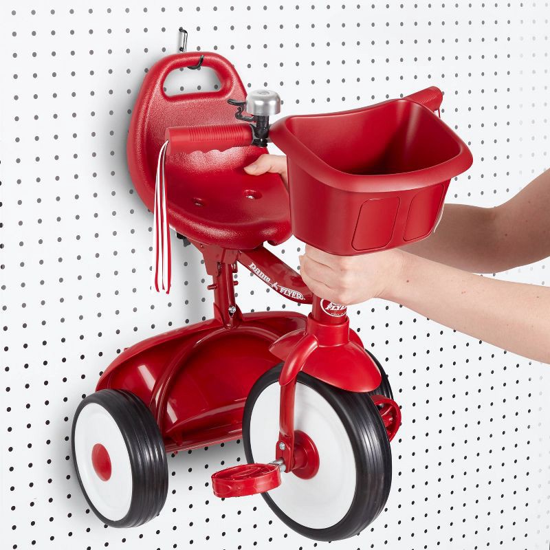 slide 3 of 9, Radio Flyer Fold 2 Go Trike with Bucket: Steel Frame, Plastic Pedals, Ages 1.5-3 Years, 1 ct