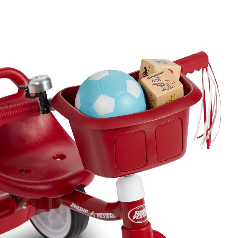 slide 5 of 9, Radio Flyer Fold 2 Go Trike with Bucket: Steel Frame, Plastic Pedals, Ages 1.5-3 Years, 1 ct