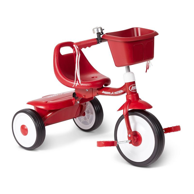 slide 1 of 9, Radio Flyer Fold 2 Go Trike with Bucket: Steel Frame, Plastic Pedals, Ages 1.5-3 Years, 1 ct