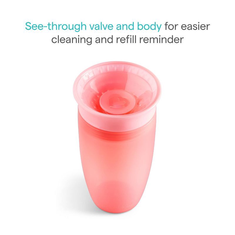 slide 3 of 6, Munchkin Miracle 360 Sippy Cup 10oz/2pk - Pink/Purple, 2 ct; 10 oz