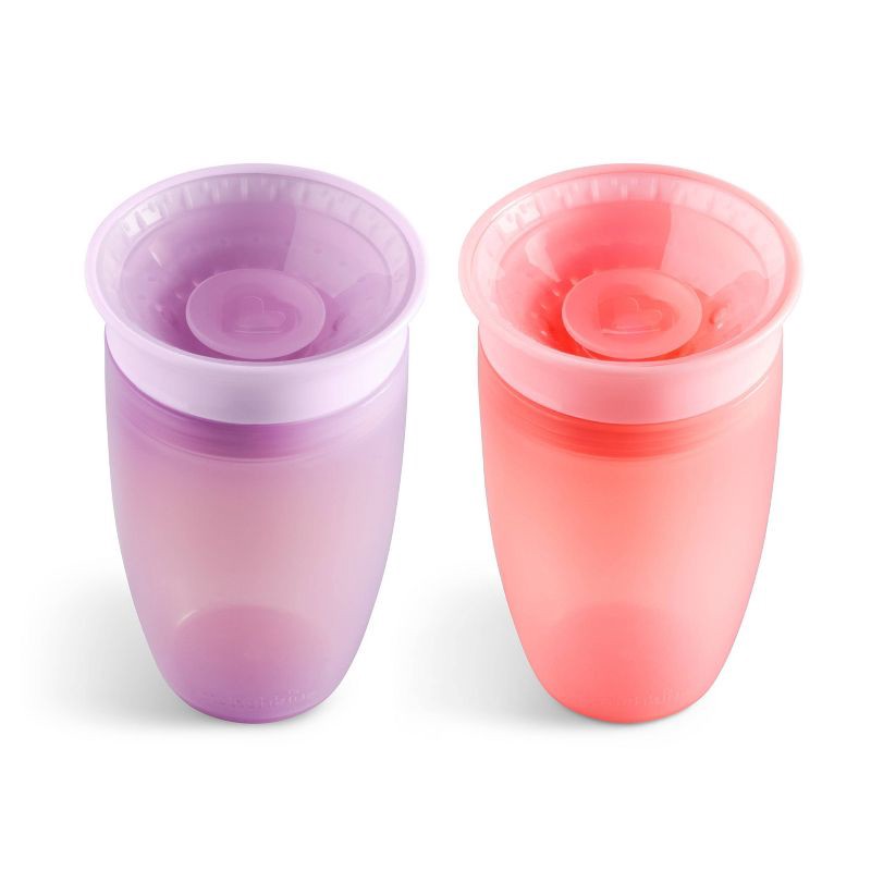 slide 6 of 6, Munchkin Miracle 360 Sippy Cup 10oz/2pk - Pink/Purple, 2 ct; 10 oz