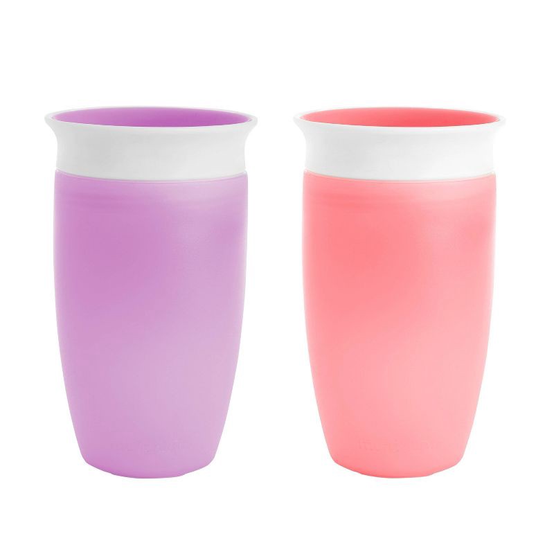 slide 1 of 5, Munchkin Miracle 360? Sippy Cup - 20oz - 2pk - Pink/Purple, 2 ct; 20 oz
