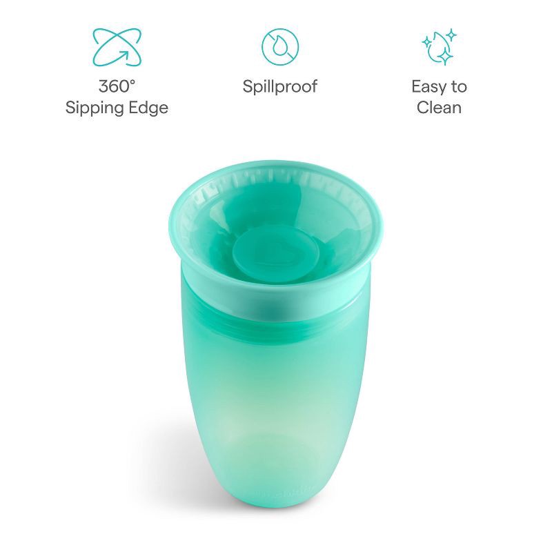 slide 4 of 7, Munchkin Miracle 360 Sippy Cup 10oz/2pk - Blue/Mint, 2 ct; 10 oz