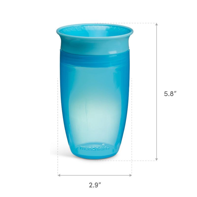 slide 7 of 7, Munchkin Miracle 360 Sippy Cup 10oz/2pk - Blue/Mint, 2 ct; 10 oz