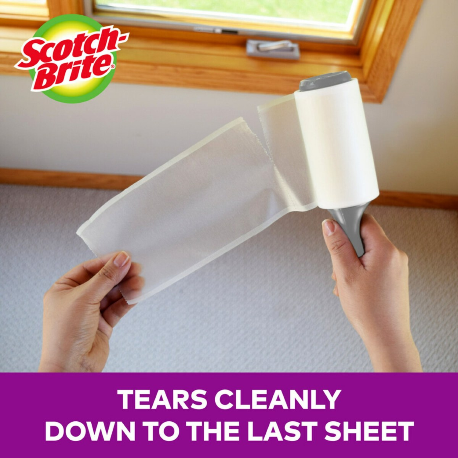 slide 3 of 4, 3M Scotch-Brite Pet Hair Pickup Lint Roller, 4 in x, 36.9 ft