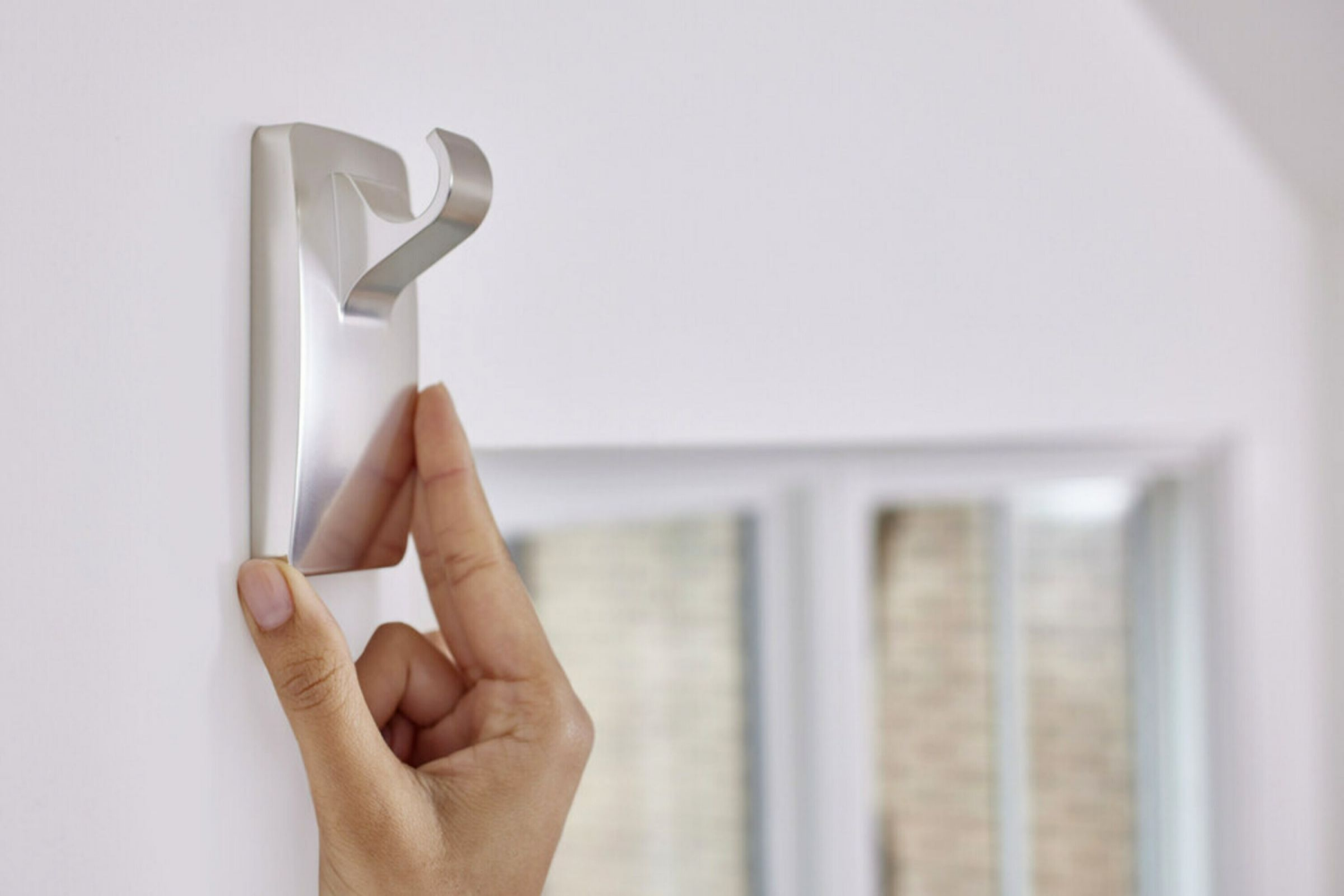 slide 4 of 4, 2pk Command Window Hooks Satin Nickel, 2 ct