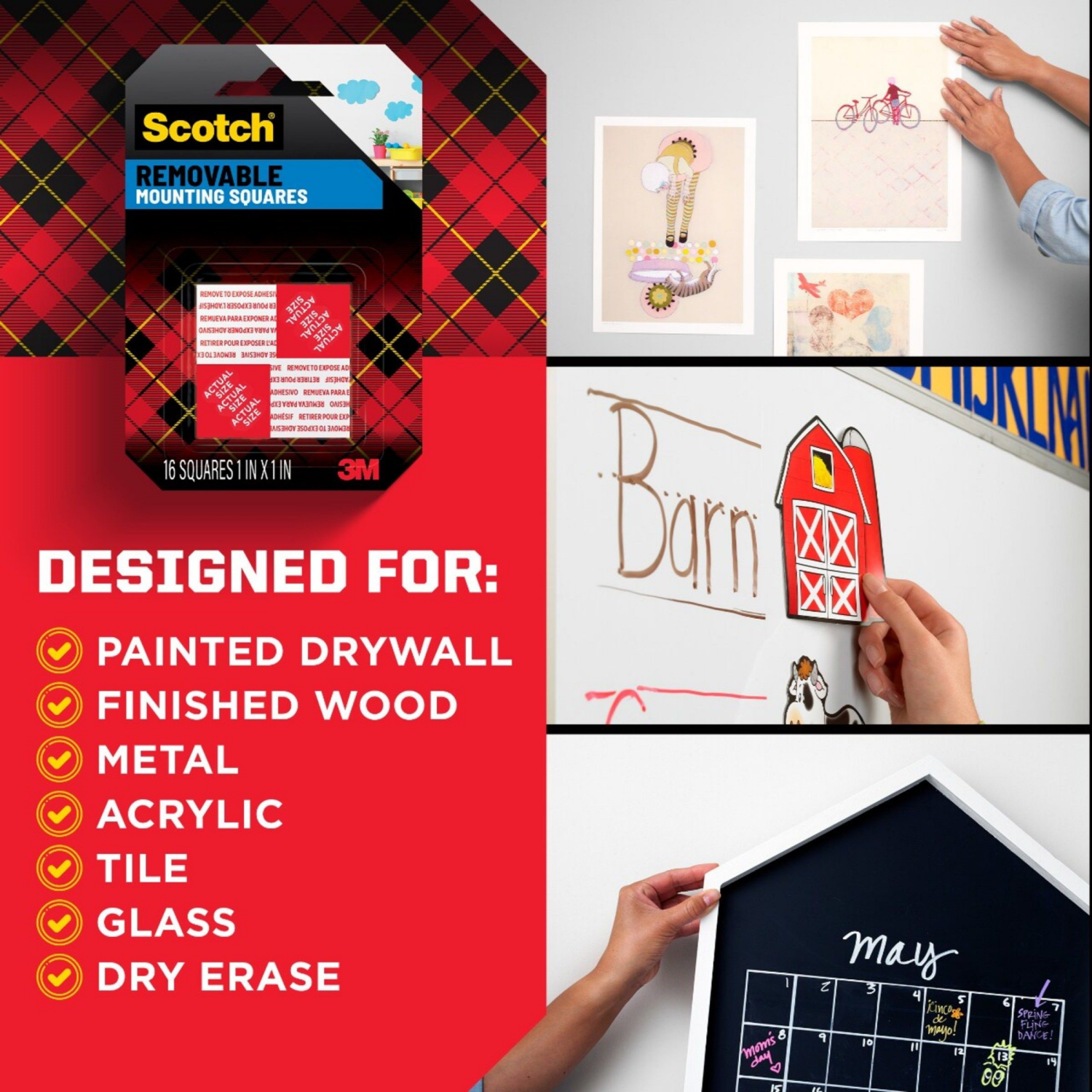 slide 2 of 4, Scotch 36ct Removable Mounting Adhesives Squares, 36 ct