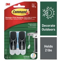 Command Outdoor Stainless Steel Wire Hooks