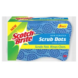 Scotch-Brite Stay Fresh Non-Scratch Scrub Dots Scrub Sponges 3 ea